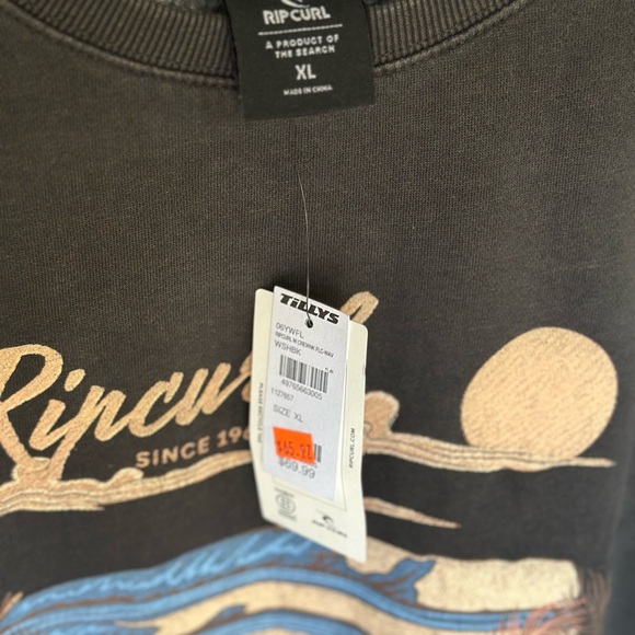 Rip Curl Women's Charcoal Graphic Crew Neck Sweater - Picture 5 of 5